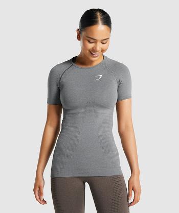 Dámské T Shirts Gymshark Vital Seamless 2.0 Šedé | CZ 3269KOR